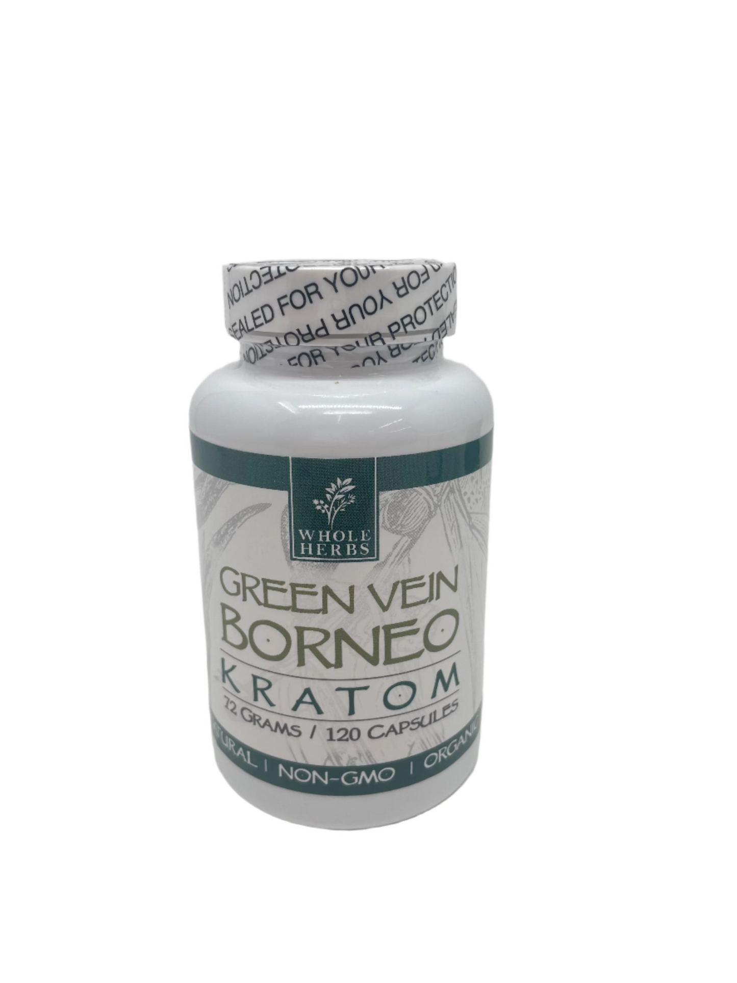 Whole Herbs Kratom Caps 120CT Borneo Green