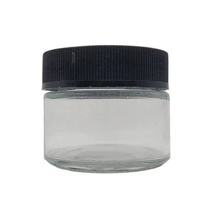 Jar 2oz Round Clear Black Ridges 160ct Case