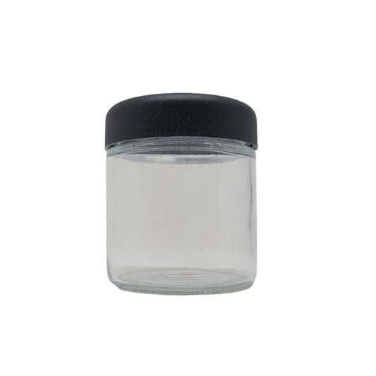 Jar 3oz Round Clear Black Slim