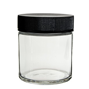 Jar 4oz Ridged Lid Clear Black 120ct Case
