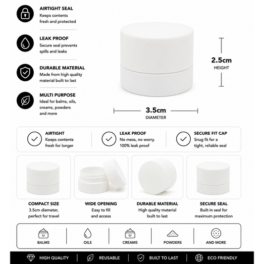 Jar 5ML Round White Matte 360ct Case