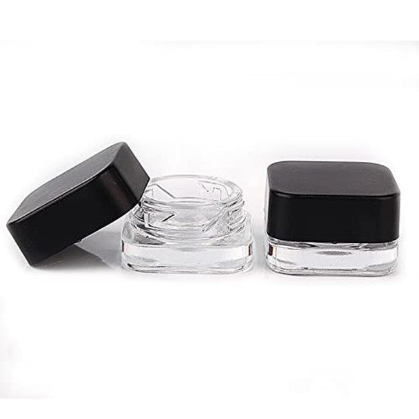 Jar 9ML Square Clear Black Case
