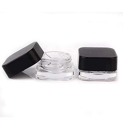 Jar 9ML Square Clear Black Case