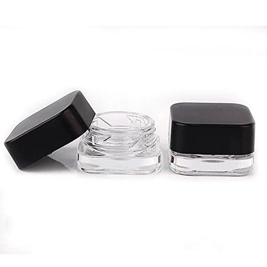 Jar 9ML Square Clear Black Case