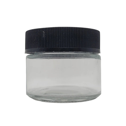 Jar 2oz Round Clear Black Ridges 160ct Case