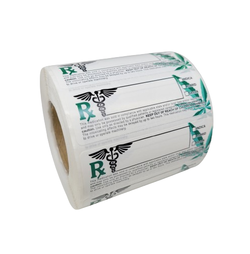 RX Label 3x1 Green Warning 1000CT