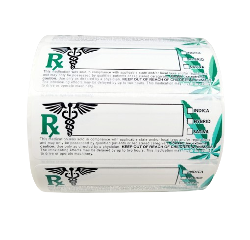 RX Label 3x1 Green Warning 1000CT