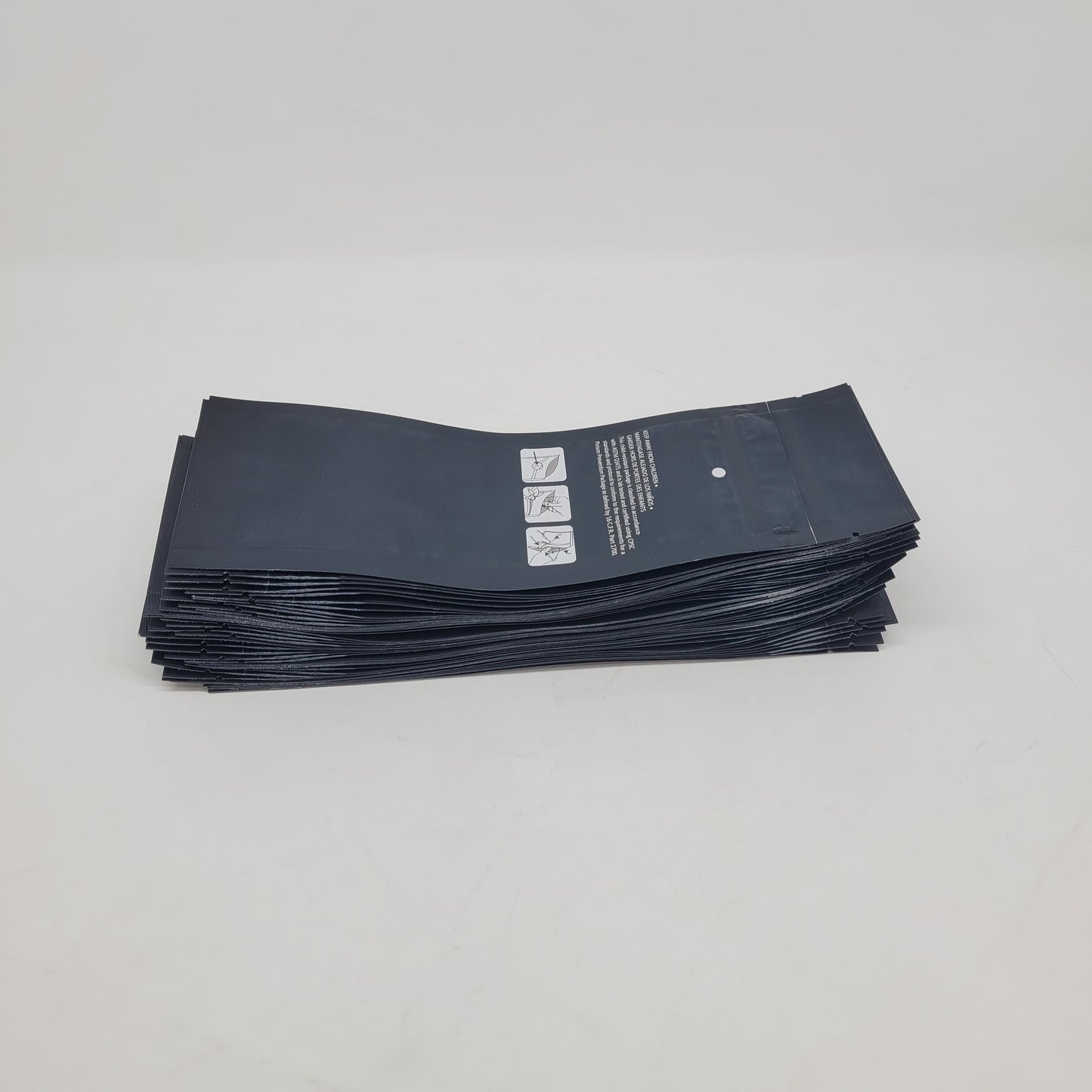Mylar Bag 2.5x9 Double Zipper Opaque Black 100CT