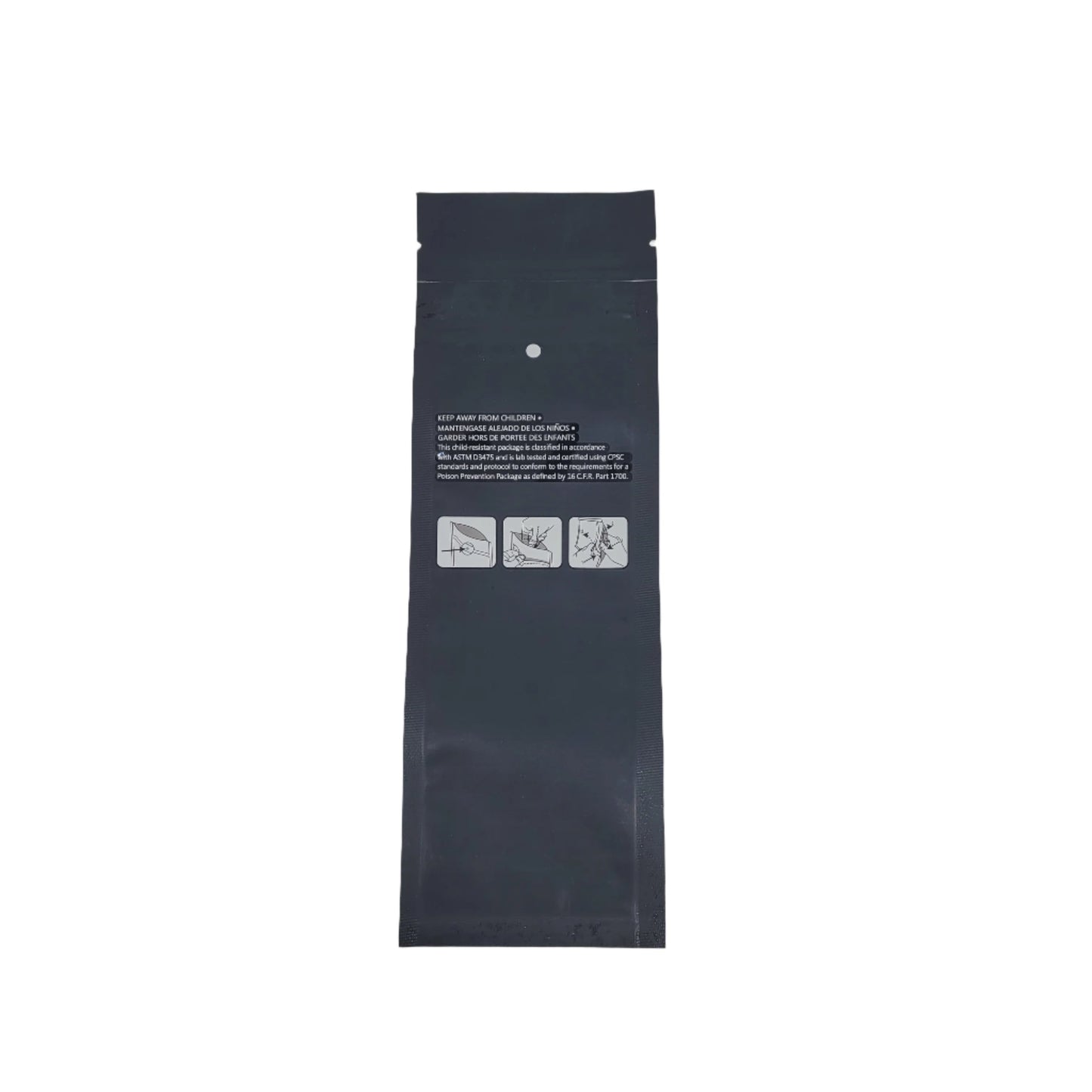 Mylar Bag 2.5x9 Double Zipper Opaque Black 100CT