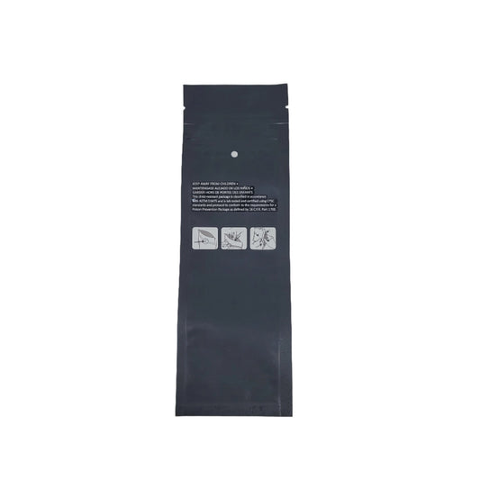 Mylar Bag 2.5x9 Double Zipper Opaque Black 100CT