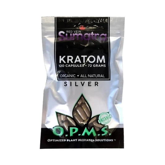 OPMS Kratom Caps 120CT Silver Sumatra Red