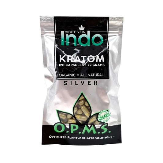 OPMS Kratom Caps 120CT Silver White Vein Indo