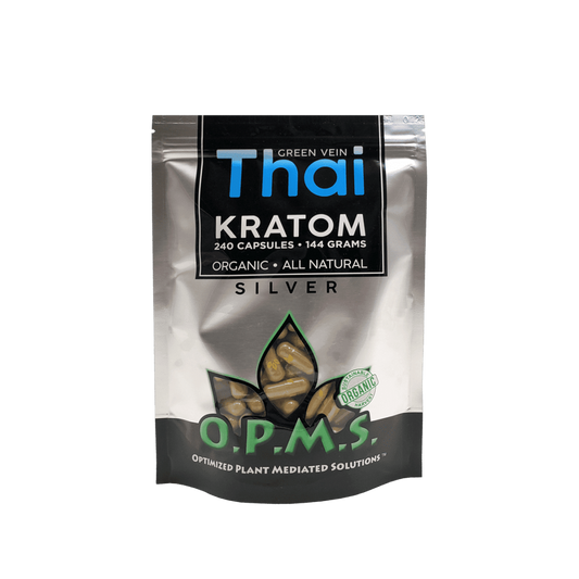 OPMS Kratom Caps 240CT Silver Green Vein Thai