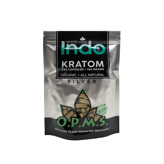 OPMS Kratom Caps 240CT Silver Indo White