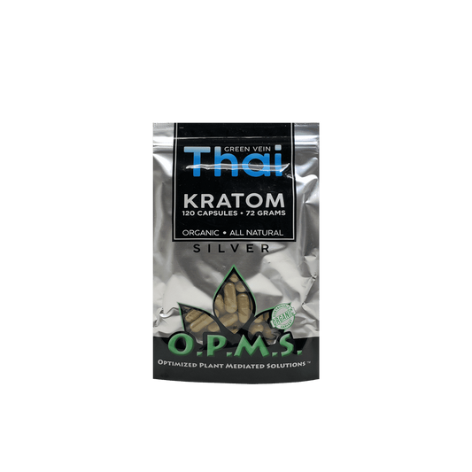 OPMS Kratom Caps 30CT Silver Green Vein Thai