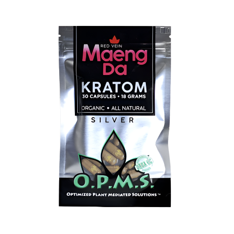 OPMS Kratom Caps 30CT Silver Maeng Da Red