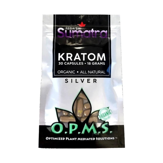 OPMS Kratom Caps 30CT Silver Red Vein Sumatra