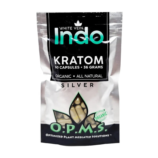 OPMS Kratom Caps 60CT Silver Indo White