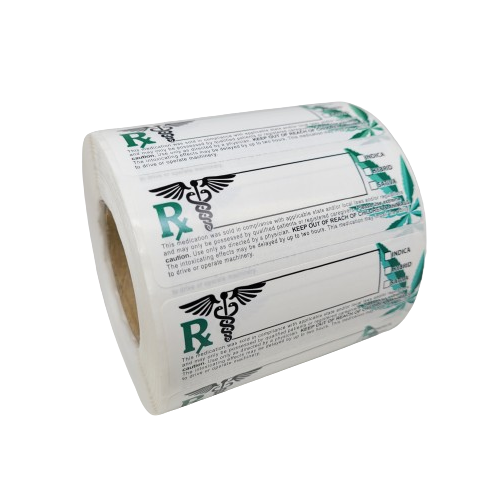RX Label 3x1 Green Warning 1000CT