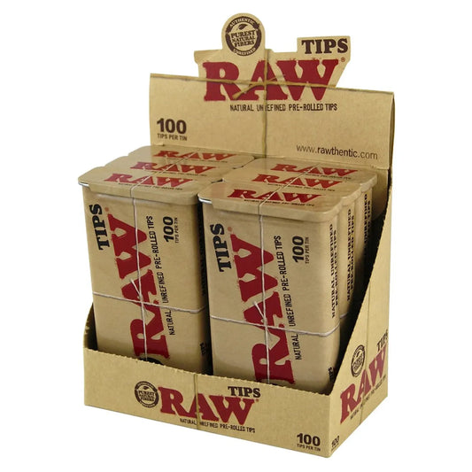 Raw Tips Pre-Rolled Tin 100CT / 6CT