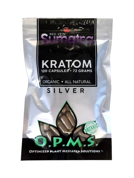 OPMS Kratom Caps 120CT Silver Sumatra Red