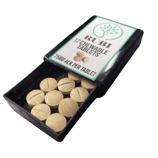 Rubi Kratom Chewable Tablets 12CT 75MG ALK Per-Tablet