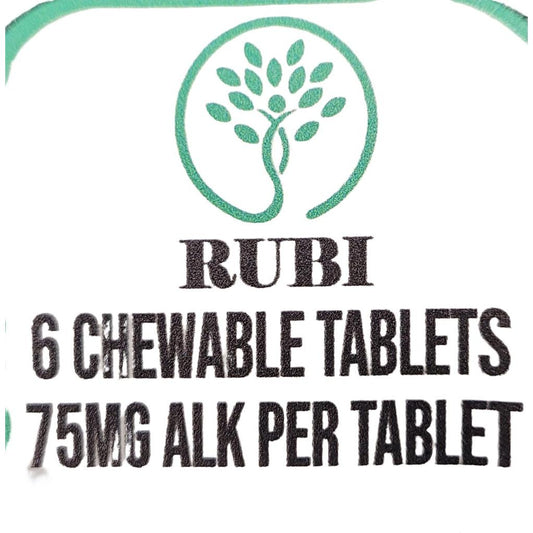 Rubi Kratom Chewable Tablets 6CT 75MG ALK Per-Tablet