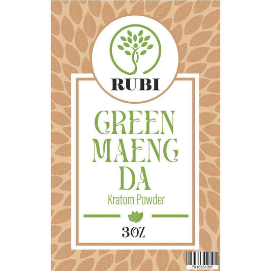 Rubi Kratom Powder 3OZ Green Maeng Da