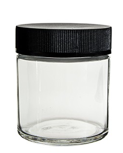 Jar 4oz Ridged Lid Clear Black 120ct Case