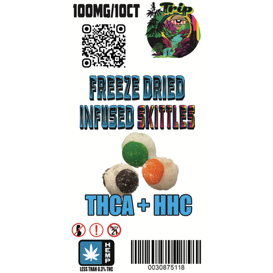 TRIP Freeze Dried Candy THCA & HHC 100MG Skittles 10CT / 1CT