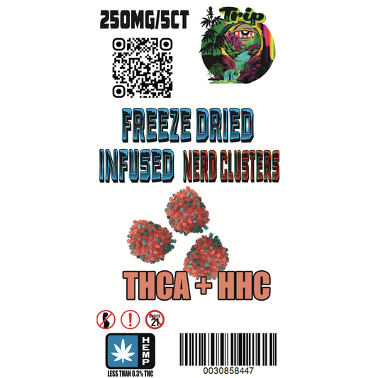 TRIP Freeze Dried Candy THCA & HHC 250MG Nerd Clusters 5CT / 1CT