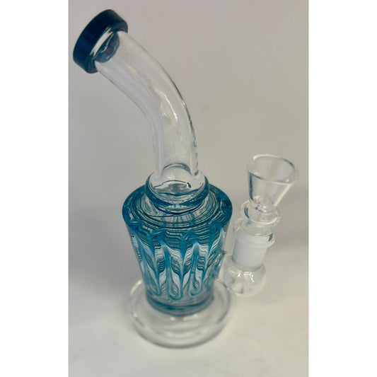 Waterpipe 6" Bent Tube w/Colored Net Design