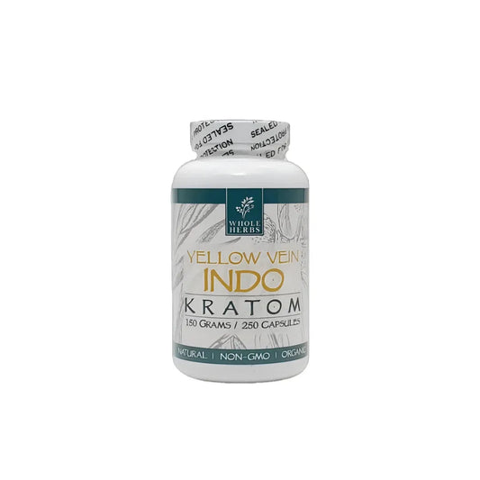 Whole Herbs Kratom Caps 250CT Indo Yellow