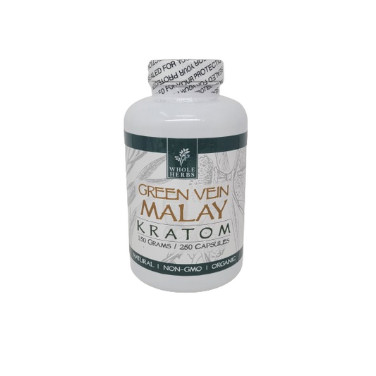 Whole Herbs Kratom Caps 250CT Malay Green