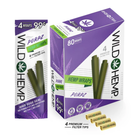 Wild Hemp Wraps 4CT Purpz 20CT Box