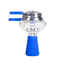 Amy Hookah Bowl Deluxe Si Kristall Saphir + Coal Cover Blue