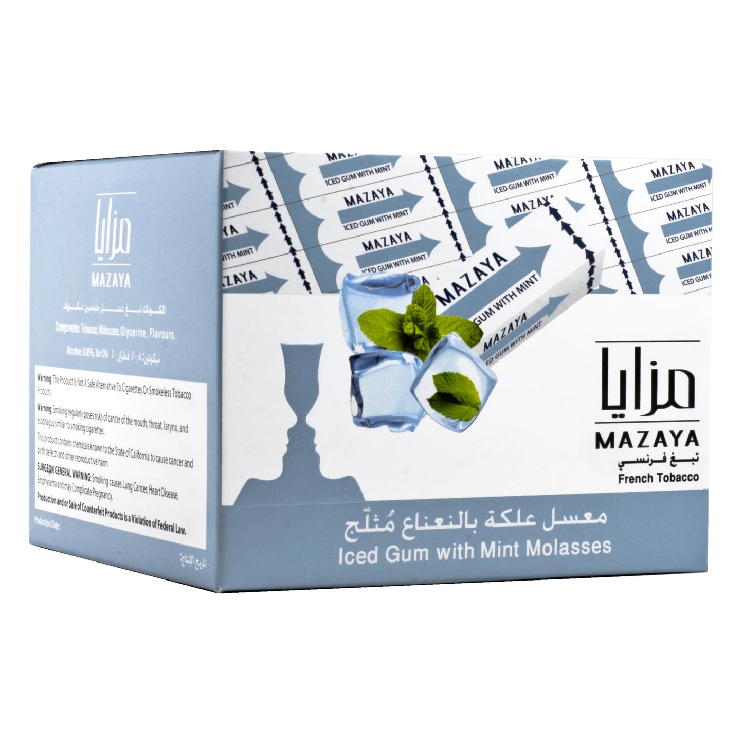 Mazaya Shisha 50G Iced Gum Mint 10CT